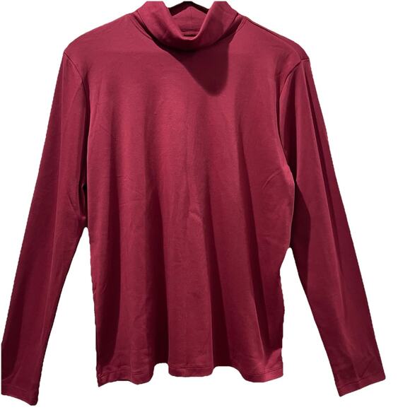 L.L. Bean Supima Cotton Turtleneck Top Size XL Red Long Sleeve Holidays - Picture 4 of 4